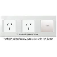 TAS Double Socket Set-Polar White-FAN Button-LINE-SDA